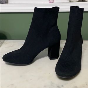 Black Size 9 Knit Heeled Booties
